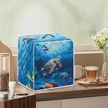 Mumeson Sea Turtle Coffee Maker Cover Universal Waterproof and Dustproof Cover for Home Garage Office Pouch with Duarble Handle Extra Large Lightweight Covers