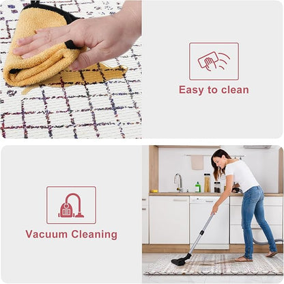 KIMODE Kitchen Mats 2PCS,Cushioned Anti Fatigue Boho Kitchen Rugs and Mats,Non Slip Waterproof Kitchen Mats for Floor,Comfort Foam Standing Desk Mat for Home,Office,Sink,Laundry,Colorful