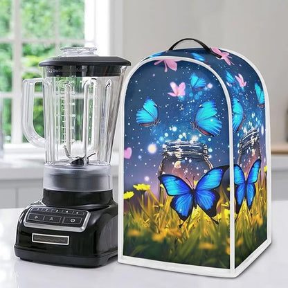 Talayituse Butterfly Flower Print Blender Dust Cover, Fingerprint Protection Cover for Stand Mixer or Coffee Machine, Home Kitchen Appliance Covers for Stain Dust Resistant Supplies