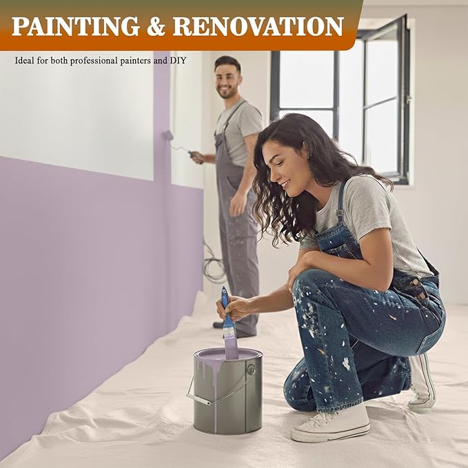 Drop Cloth for Painting (12X15 ft, 1 Pack) Washable and Reusable Canvas Fabric for Furniture & Floor Protection Highly Absorbent Paint Cover - Duck Dropcloth for Outdoor and Indoor use