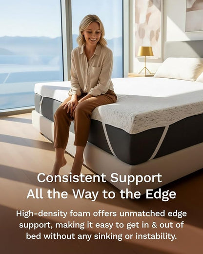 ViscoSoft Memory Foam Mattress Topper | Select High Density Ventilated Mattress Pad - Premium Removable Rayon Cover 2 Inch - Full