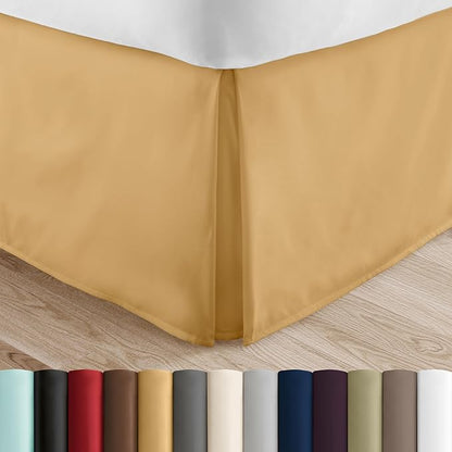 Linen Market Bed Skirt - Ultra Soft Microfiber - Easy Fit with 14 Inch Tailored Drop - Hotel Quality, Shrinkage & Fade Resistant - Bed Cover - King Bed Set - Bedroom Décor - (King, Gold)