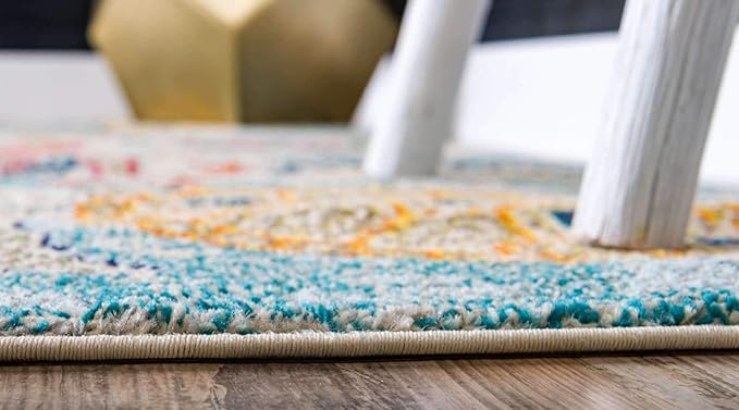 Unique Loom Positano Collection Coastal Modern Turtles Beige Runner Rug (2' x 7')
