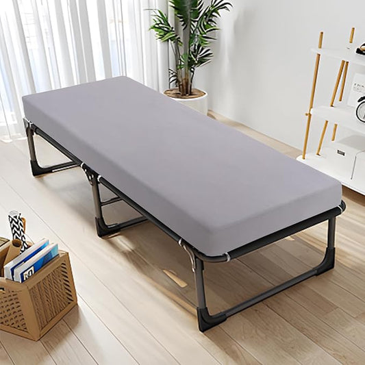Cot Sheets 31" x 75", Cot Fitted Sheet for Narrow Twin/RVs Bunk/Camper Bunk/Guest Beds/Army Cots/Trifold Mattress/Travel Size Mattress, Shrinkage & Stain Resistant Cot Size Cover, Gray