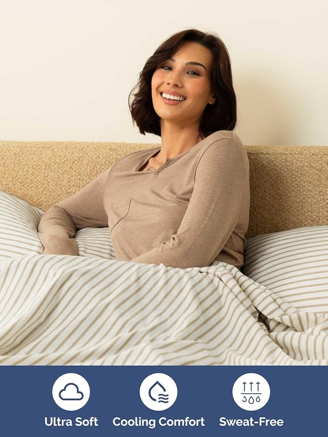 Extra Deep Pocket King Sheets - 4 Piece Breathable & Cooling Bed Sheets - Hotel Luxury Bed Sheet Set - Soft, Wrinkle Free & Comfy - Easily Fits Extra Deep Mattresses - Deep Pocket Beige Striped Sheets