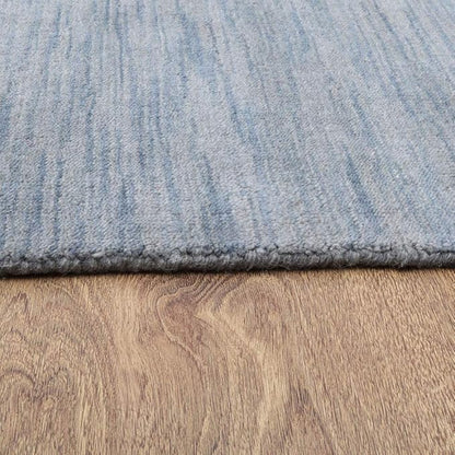 Rugsotic Carpets Hand Knotted Gabbeh Wool 3'x5' Area Rug Solid Light Blue L00111