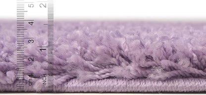 Unique Loom Solid Shag Collection Area Rug (5' 1" x 8' Rectangle Lilac)