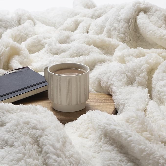 CARSTENS, INC. Ultra Premium Super Soft Plush Sherpa Fleece Oversized Throw Blanket 54" x 68", Scandinavian Bear