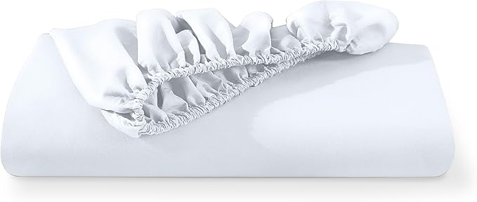 Bare Home Fitted Bottom Sheet Twin XXL Size - Premium 1800 Microfiber - Ultra-Soft Hotel Luxury - Deep Pocket - Durable and Long Lasting - Fitted Sheet (Twin XXL, White)