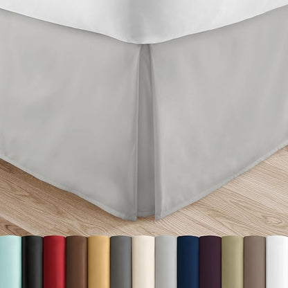 Linen Market Bed Skirt - Ultra Soft Microfiber - Easy Fit with 14 Inch Tailored Drop - Hotel Quality, Shrinkage & Fade Resistant - Bed Cover - King Bed Set - Bedroom Décor - (King, Light Gray)