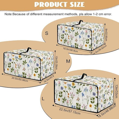 Toaster Oven Dust Cover with Side Pockets, Washable Convection Oven Cover Small Electric Appliance Protector for Kitchen Home Decor, S, Floral Butterfly Cream White