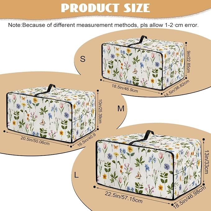 Toaster Oven Dust Cover with Side Pockets, Washable Convection Oven Cover Small Electric Appliance Protector for Kitchen Home Decor, M, Floral Butterfly Cream White