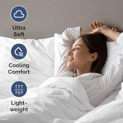 Air Mattress Sheet Set for Full Size - 4 Piece Breathable & Cooling Sheets w/Extra Deep Pockets - Fits Inflatable & Blow Up Air Mattresses Up to 24 Inches Thick - Ultra Soft & Wrinkle Free - White