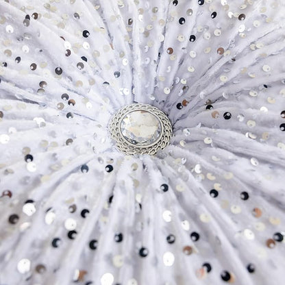 Round Throw Pillow, 13.7in Soft Solid Color Sequin Glitter Decorative Round Pillow Circle Floor Pillows Cushions for Sofa Bed Chair Living Room Floor Car Home Decoration, White