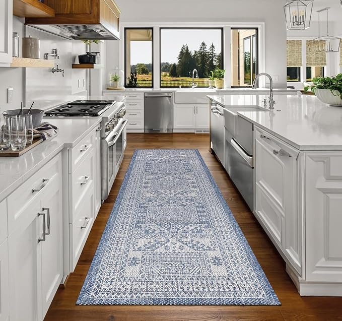 Keen Home Design Terrace Outdoor Runner Rug - 2x10 Washable Indoor/Outdoor Rug for Patio, Kitchen, Balcony, Beach, Garden, Deck and Porch, Size: 2'2"x9'11"