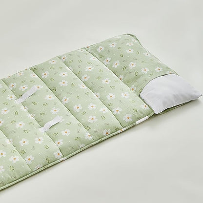 Toddler Nap Mat with Removable Pillow,Ultra Soft Slumber Bags for Girls,Kids Sleeping Bags with Roll Up Design, Perfect for Preschool,Daycare,Kindergarten