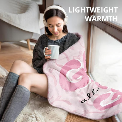 Preppy Pink Christian Blanket, God is Good All The Time Bible Verse Throw Blankets for Girly Room Bedroom Dorm Couch Bed Decor, Coquette Pink Bow Religious Scripture Blanket, 50x60 Inch