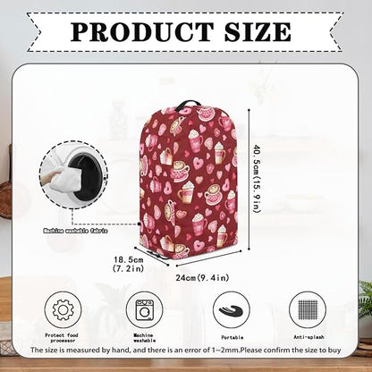 Red Blender Cover Dust Proof Small Appliance Cover Foldable Dust Cover Kitchen Decorations for Blender Food Processor Juicer Valentine's Day Decor