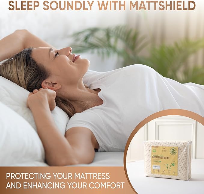 Deluxe Cooling Waterproof Organic Mattress Protector Full - Organic Cotton Percale Breathable Mattress Pad Cover - Naturally Cool for Hot Sleepers – Soft Natural Comfort
