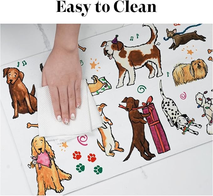 Absorbent Pet Mats for Food & Water, Quick Dry Non-Slip Cat & Dog Accessories