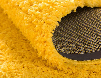 Unique Loom Solid Shag Collection Area Rug (4' 1" x 6' 1" Rectangle, Tuscan Sun Yellow)