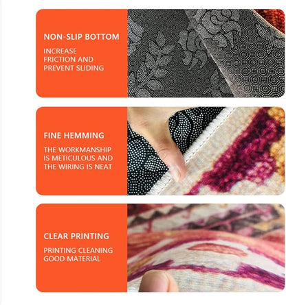Universe Galaxy Moon Area Rug for Living Room Bedroom Throw Rugs Soft Kitchen Kids Room Floor Mats Non-Slip Carpets Soundproofing, 4' x 6'