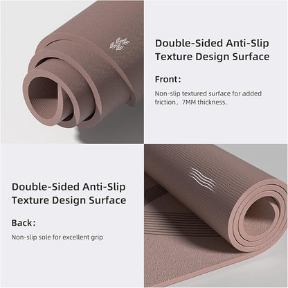 Yoga Mat High Density Exercise Mat, 76"x32"x0.27"Thick Wide & Large Yoga Mat for Women Men, Professional POE Workout Mat for Yoga, Pilates, Fitness & Stretching