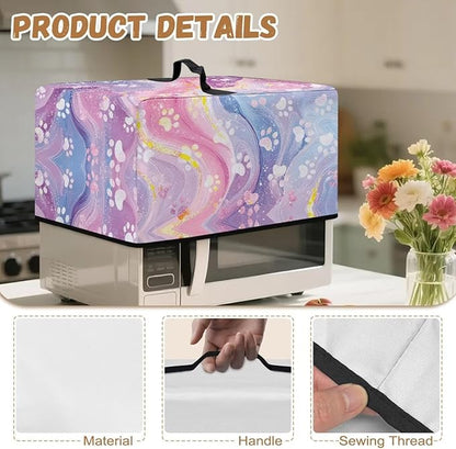 Microwave Oven Dust Cover, Dog Paw Heat-Resistant Waterproof Microwave Oven Grill Cover Protector Polyester Washable Dust Covers Case Protections for Microwaves Ovens