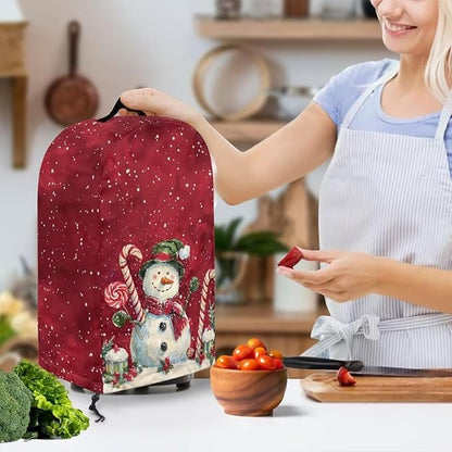 Christmas Blender Dust Cover Stand Mixer or Coffee Maker Appliance Covers with Drawstring Anti Fingerprint Polyester Dust Proof Stain Resistant Blender Cover for Kitchen, Snowman Print