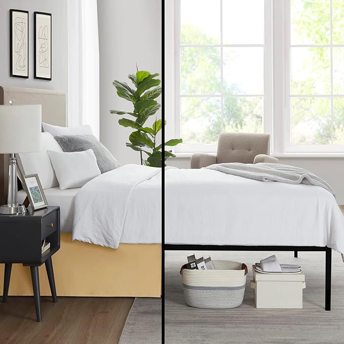 Nestl Gold Bed Skirt Queen Size - Queen Bed Skirt 14 Inch Drop - Brushed Microfiber Bed Skirts - Hotel Quality Pleated Bed Skirt - Shrinkage & Fade Resistant