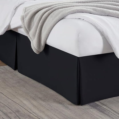 Nestl Black Bed Skirt King Size - King Bed Skirt 14 Inch Drop - Brushed Microfiber Bed Skirts - Hotel Quality Pleated Bed Skirt - Shrinkage & Fade Resistant