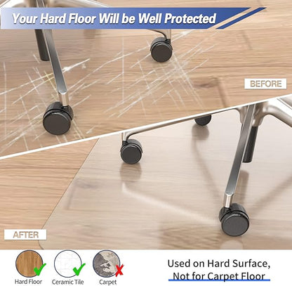 Amyracel Chair Mat for Hardwood Floor, 36” x 48” Computer Desk Chair Mat, Easy Glide Office Floor Protector Mat for Home Office