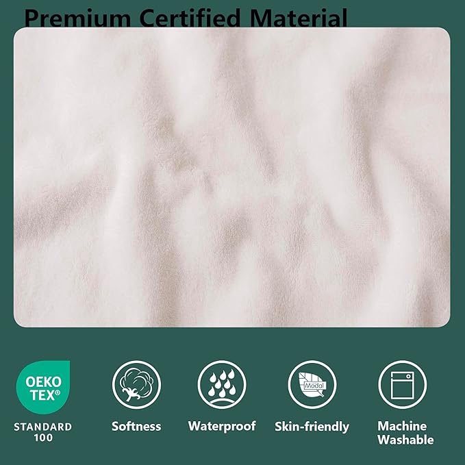 Waterproof Blanket for Couch, Leak Proof Dog Bed Blankets Reversible, Pet Throw Sofa Furniture Protector Machine Washable-68 x82,Green+Cream