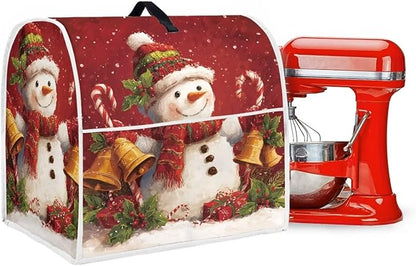 Christmas Stand Mixer Cover 6-8Qt Cute Mixer Cover Washable Anti-Stain Appliance Covers for Kitchen Counter Mixer Parts & Accessories Christmas Decor Gift for Holiday
