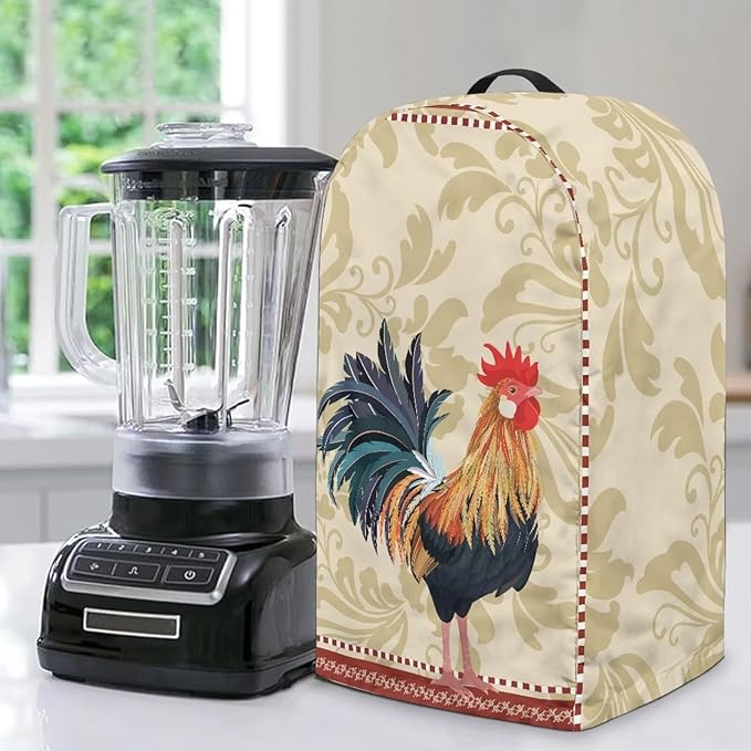 Chicken Print Blender Dust Cover, Drawstring Stand Mixer or Coffee Maker Appliance Covers, Anti Fingerprint Dust Proof Stain Resistant Blender Covers for Home Kitchen Decor