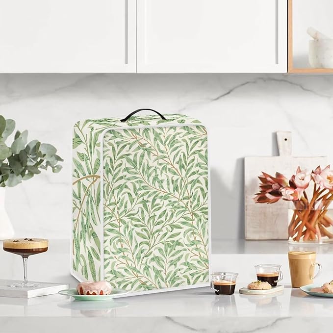 Coffee Maker Cover For Kitchen With Top Handle Waterproof Dust Appliance Cover Suitable For Most Coffee Machine Models William Morris Green