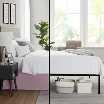 Nestl Dusty Purple Full Bed Skirt - Full Size Bed Skirt 14 Inch Drop - Brushed Microfiber Bed Skirts - Hotel Quality Pleated Bed Skirt - Shrinkage & Fade Resistant