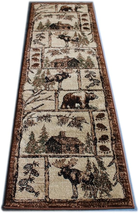 Cabin Style Area Rug Runner 2 Feet 2 Inch X 7 Feet 2 Inch Design L-362