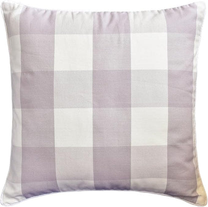 The HomeCentric King/Queen/Twin Lavender Decorative Bed Runner Twin 53"x18" Bed Runner with Two Pillow Cover, Checkered, Buffalo Plaid, Check Bed Scarf on Cotton Fabric - Lavender Plaid Knots