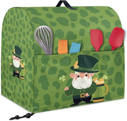 St. Patrick's Day Stand Mixer Covers Kitchen Appliance Dust Covers Protective Compatible with 6-8 Quart Kitchen Aid Stand Mixer Cartoon Gnome Mixer Cover