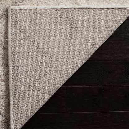 SAFAVIEH Arizona Shag Collection Area Rug - 9' Square, Ivory & Beige, Moroccan Boho Design, Non-Shedding & Easy to Clean, Ideal for Living Room, Bedroom, Dining Space (ASG743A)