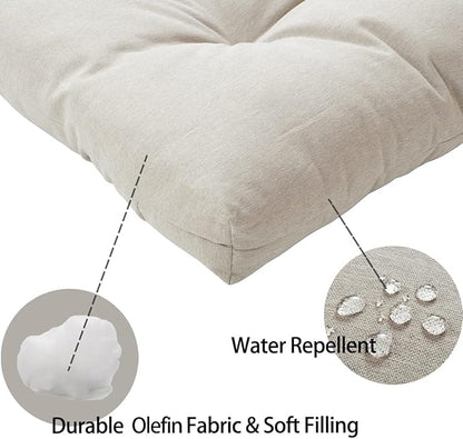 FUNHOME Outdoor Bench Cushion 48 x18 inch with Non-Slip Grips,Water Resistant Porch Swing Cushion,Bench Pillow Pads,Tufted Cushions for Patio Garden Furniture,48" Seat Cushions(Light Brown)
