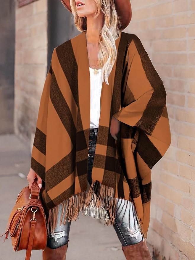 Breezy Lane Women's Shawl Wraps Warm Poncho Ruana Wrap Cardigan
