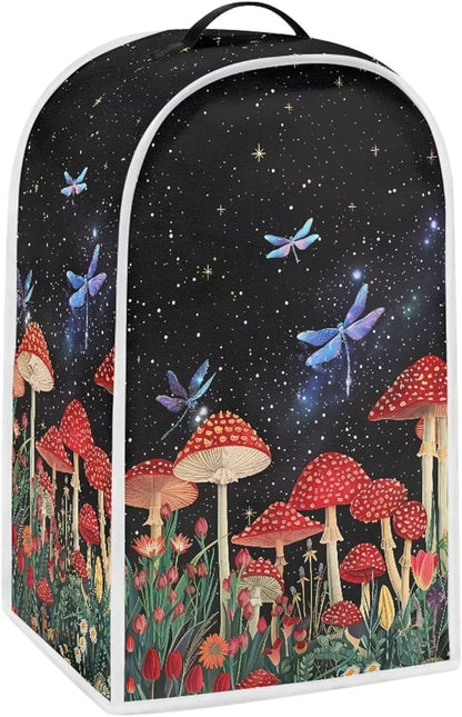 Blender Covers for Kitchen Food Processor Cover with Handle, Dust Covers for Kitchen Appliances Stand Mixer or Coffee Maker Appliance Cover, Mushroom Dragonfly Print
