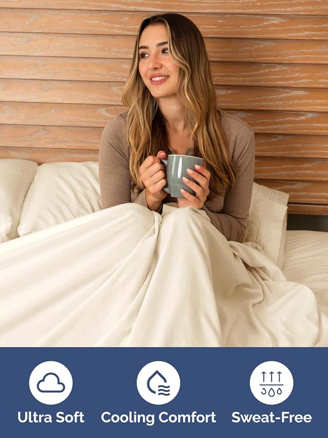 Extra Deep King Fitted Sheet - Hotel Luxury Single Fitted Sheet Only - Easily Fits 18 inch to 24 inch Mattress - Ultra Soft, Wrinkle & Fade Free w/Extra Deep Pockets - Breathable & Comfy - Off White