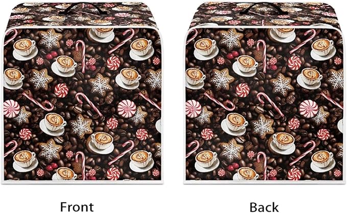 Coffee Maker Cover Christmas Coffee Machine Dust Cover Washable Folding Xmas Kitchen Decoration