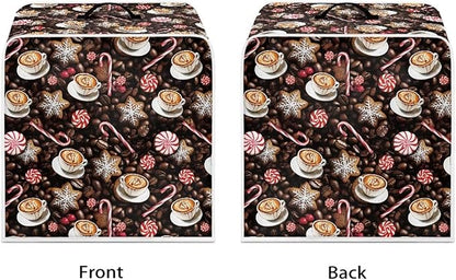 Coffee Maker Cover Christmas Coffee Machine Dust Cover Washable Folding Xmas Kitchen Decoration