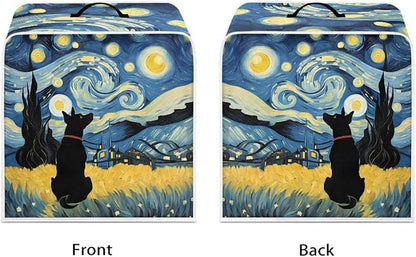 Coffee Maker Covers With Top Handle Folding Coffee Machine Dust Covers For Blender Mixer Juice Machine Keep Office Home Kitchen Clean Starry Night Dog Pattern