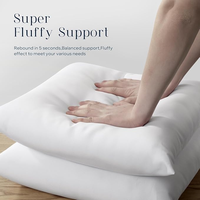 Phantoscope Pack of 2 Premium Outdoor Pillow Inserts, Dual Usage Waterproof Throw Pillows No Cover Needed, Decorative Couch Sham Cushion Stuffer Patio Couch Tent, White 18 x 18 Inches