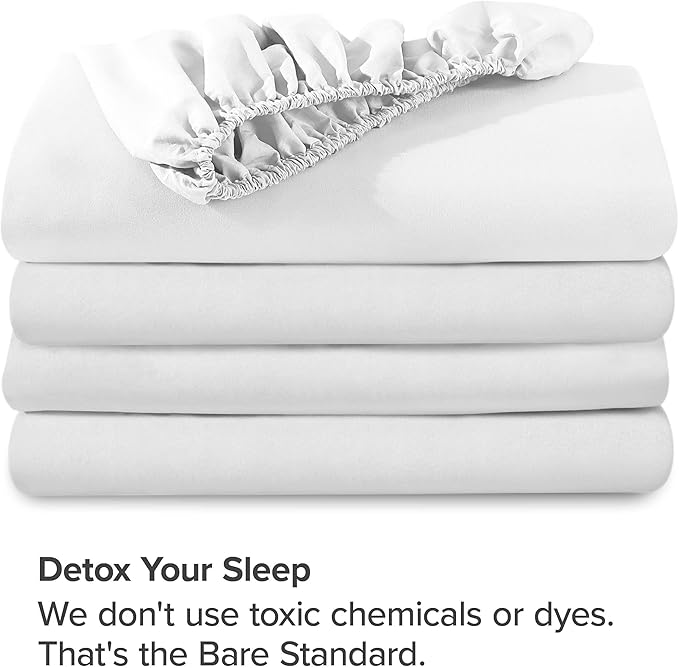 Bare Home 2-Pack Fitted Bottom Sheets Split King - Premium 1800 Ultra-Soft Microfiber - Deep Pocket - 4 Twin XL Fitted Sheets (Split King, White)